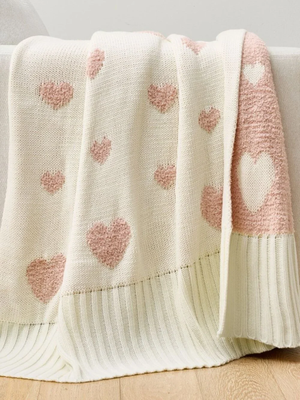 Pottery Barn Petit Amour Knit Jacquard Throw